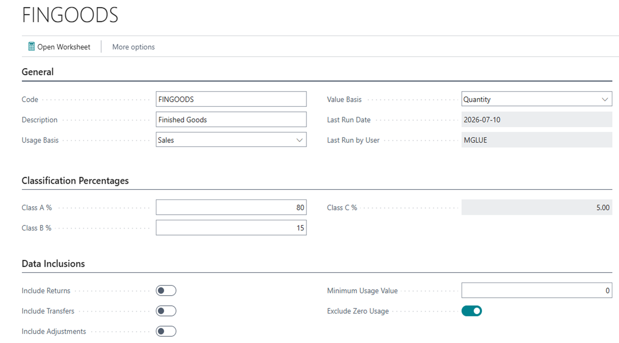ABC Inventory Classification screenshot 1 - configure multiple classification models